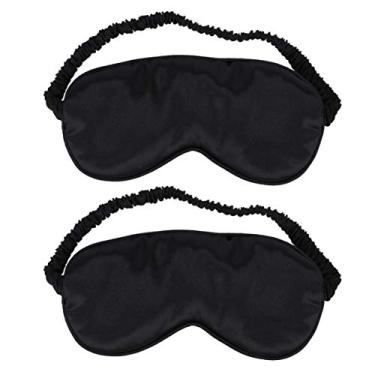Imagem de ARTIBETTER 2 Pcs Dormir Máscara de Olho de Olhos Vendados Dormir Remendo Do Olho Capa Blackout Com Cinta Elástica para Mulheres Homens Viajar Avião Preto