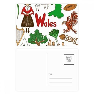 Imagem de Wales Landscap Conjunto de cartão postal com bandeira nacional do Reino Unido Cartão de felicitações