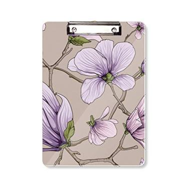 Imagem de Prancheta roxa para desenho de plantas e flores, pasta, bloco de notas A4