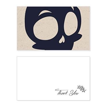 Imagem de Dia das Bruxas, esqueleto de olhos grandes, cartão de agradecimento, papel de aniversário, agradecimento de casamento