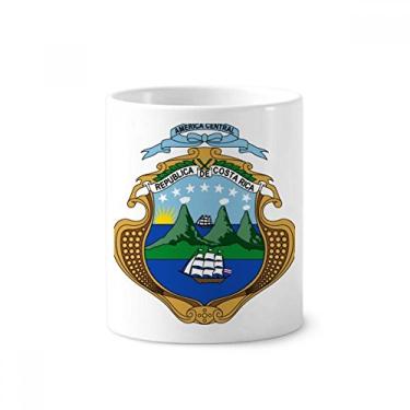 Imagem de Porta-canetas com emblema nacional da Costa Rica com porta-canetas e suporte de cerâmica