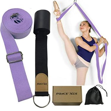 Imagem de Faixa elástica para perna – para melhorar o alongamento da perna – fácil instalação na porta – Equipamento doméstico perfeito para balé, dança e exercícios de ginástica, tiras elásticas para os pés, light purple