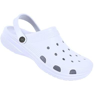Imagem de Sandália Chinelo Babuche Conforto Ajustável Tipo Croc Alta (39/40, Branco)