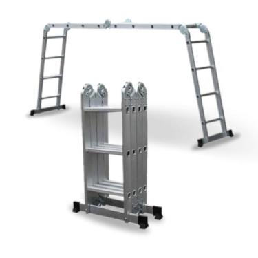 Imagem de Escada Multifuncional Extensível Alumínio Sem Plataforma 4X3 12 Degrau