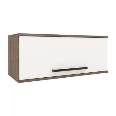 Imagem de Armário Geladeira 1 Porta Basculante Evolution Plus Batrol Móveis Tannat/Branco