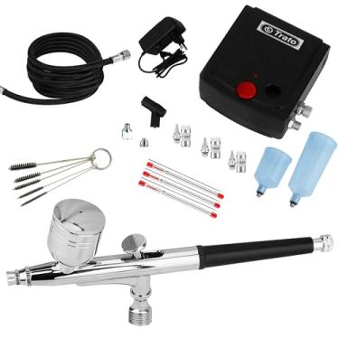Imagem de Kit Aerógrafo + Compressor Completo 17 Pçs Bivolt Aerografia Profissional