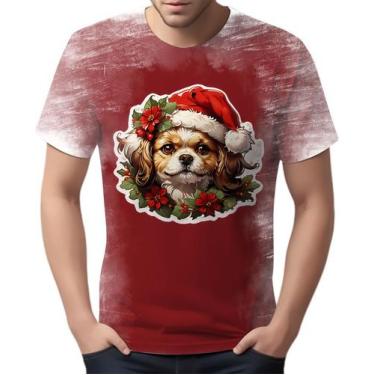 Imagem de Camiseta Camisa Tshirt Natal Festa Cachorro Shitzu Neve Hd - Enjoy Sho