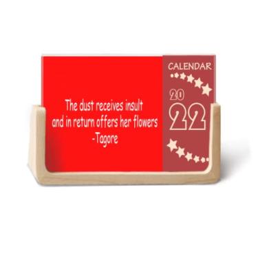 Imagem de Calendário de mesa Qoutes com frases curativas que recebem insulto e retorno de flores 2022 para 12 meses