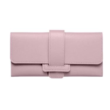 Imagem de lanema Carteira feminina minimalista de couro PU com fecho de zíper seguro e amplo espaço de armazenamento, Roxo claro, Carteira