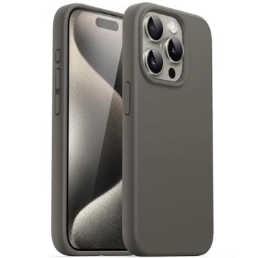Imagem de JETech Capa de Silicone para iPhone 15 Pro Max 6,7 Polegadas, Capa Protetora para Corpo Inteiro com Toque Suave e Sedoso, Capa à Prova de Choque com Forro de Microfibra (Argila)