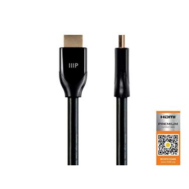 Imagem de Monoprice Cabo HDMI premium de alta velocidade certificado 4K - 4K60Hz, 18Gbps, HDR, 9 m, preto