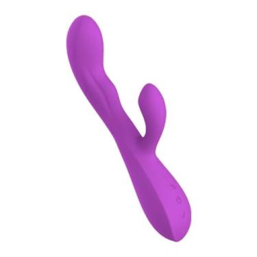 Imagem de Vibrador Feminino de Dupla Estimulação Coelho, Massageador Erótico Ponto G e Clitóris Brinquedos Sexuais 10 Velocidades 2 em 1 Estimulador Erótico (Roxo)