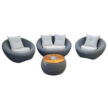 Imagem de Conjunto Sofá Com Poltronas Mesa Champanheira Corda Náutica