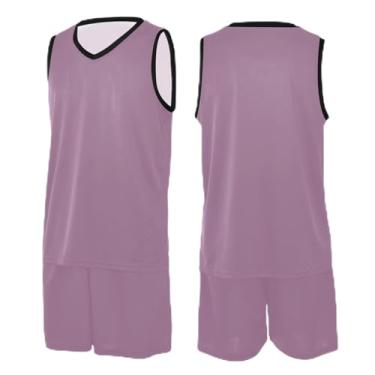 Imagem de CHIFIGNO Camiseta coral de basquete, camisetas de basquete para meninas, camiseta de treino de futebol PP-3GG, Ópera Mauve, GG