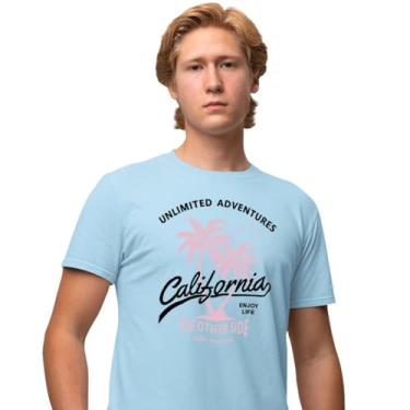 Imagem de Camisa Camiseta Genuine Grit Masculina Estampada Algodão 30.1 California Other Side - M - Azul Bebe