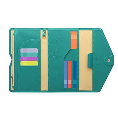 Imagem de ZOPPEN Carteira de viagem multiuso com bloqueio de RFID para passaporte Porta-cartão de vacina e passaporte, combo organizador de documentos com três dobras, essenciais para viagem, One Size, Casual
