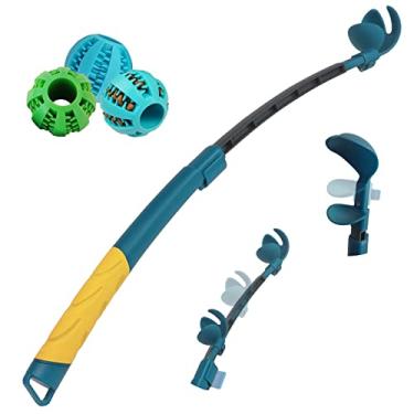 Imagem de SIMMOUDE Lançador de bolas para cães com 3 bolas de brinquedo para mastigar, lançador de bolas extensível para cães pequenos, médios e grandes, brinquedos ajustáveis para buscar animais de estimação