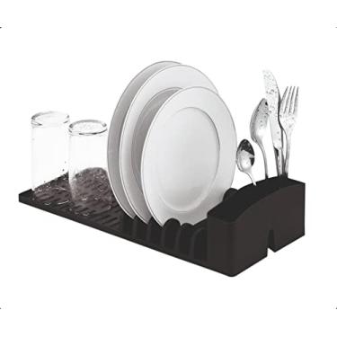 Imagem de Escorredor De Pratos Louça Organizador De Pia Preto Cozinha (Preto)