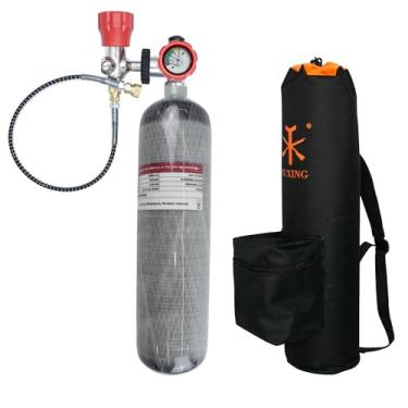 Imagem de TUXING Tanque HPA de fibra de carbono 3L, tanque de ar PCP de 4500 psi, tanque de mergulho com bolsa para tanque de carregamento PCP Air Gun Paintball