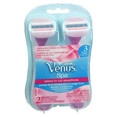 Imagem de Lâminas de barbear descartáveis Gillette Venus Spa + Barras de gel de barbear 2 unidades da Gillette (pacote com 2)