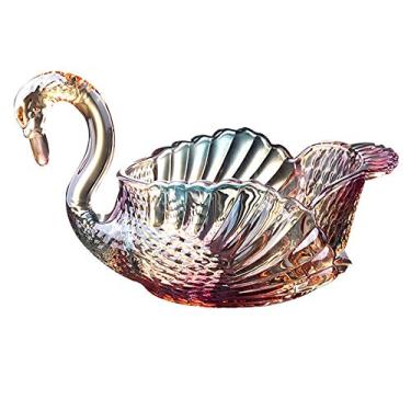 Imagem de Conjunto de cristal tigelas de armazenamento doméstico tigelas de frutas cesta de frutas prato de frutas vidro casa cristal criativo sala de estar ouro* Código do produto: WW-178 (colorido)