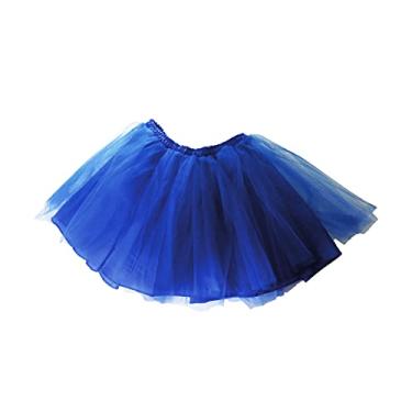 Imagem de Saia Bailarina Tutu Tule C/Forro Haloween Adulto Diversas Cores (AZUL BIC, P - 36/38)