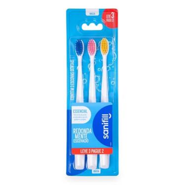 Imagem de Escova de Dente Sanifill Essencial Leve 3 pague 2 - Cerdas Macias – Cores sortidas, Sanifill