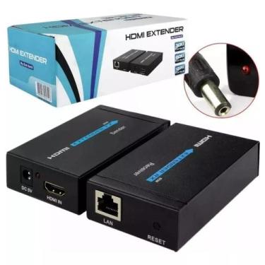Imagem de Extensor Hdmi 60 Metros X Rj45 Cat5/ Cat6 3D 1080P Bivolt - Rohs