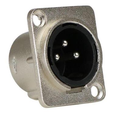 Imagem de Plug Xlr Conector Macho Painel Metal Santo Angelo Sa2x