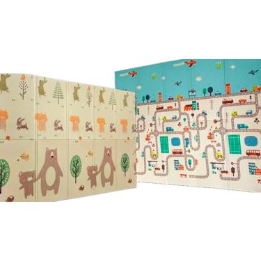 Imagem de Tapete Térmico Infantil Emborrachado Dupla Face 6mm Pista e Urso Tapete GROSSO Infantil 0.6cm Tatame Grosso