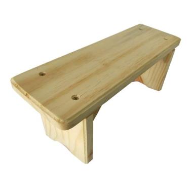 Imagem de Banquinho de Meditação Em Pinus Fixo Reforçado 16x40x14cm - Santo Ócio