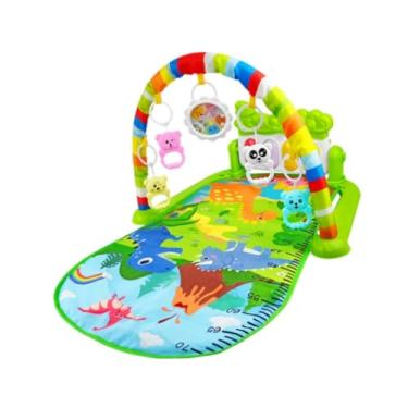 Imagem de Kokiya Tapete musical para bebês com chocalhos e elementos interativos, Dinossauro Verde, Tamanho real