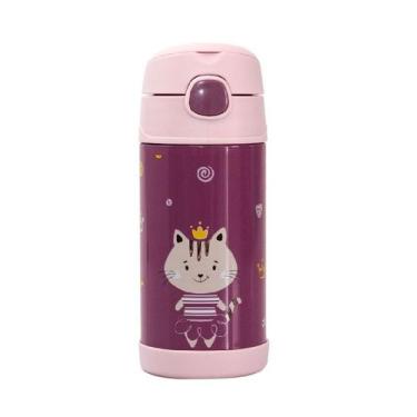 Imagem de Garrafa Térmica Infantil Aço Inoxidável 270ml Clingo Milky