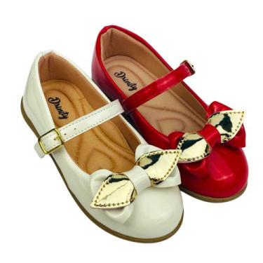 Imagem de Kit Com 2 Pares Sapatilha Infantil Menina Boneca Verniz Confortável SP