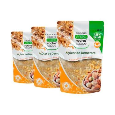 Imagem de Açúcar Superior Demerara Kit 3 Sem Conservante 200g - Grupo Rocha Saúd