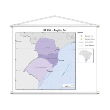 Imagem de Banner Mapa Escolar Região Sul Geografia 100X80Cm - Plimshop