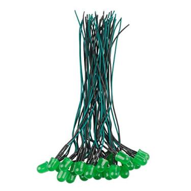 Imagem de EDGELEC 50 peças de luzes LED verdes de 12 volts 10 mm com diodos emissores de diodos pré-cabeados 12 V CC 12 V, lentes coloridas difusas, pequenas lâmpadas LED