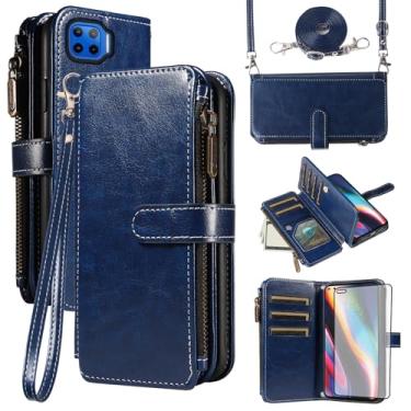 Imagem de Asuwish Capa de telefone para Moto One 5G/One5G UW/Moto G G5 Plus capa com protetor de tela e cordão com zíper carteira suporte para cartão acessórios para celular Motorola One Lite XT2075-1 feminino