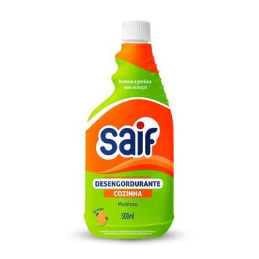 Imagem de Limpador Desengordurante Multiuso Cozinha Refil Saif 500Ml, Higienizad