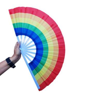 Imagem de Leque Grande Colorido Arco Íris LGBT Vraah Dança Festa Carnaval Decora