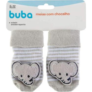 Imagem de Meias Antiderrapante Com Chocalho Elefantinho 12730 Buba