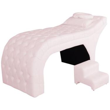 Imagem de Maca Estética Capitone + Escada + Almofada  - Sv Decor,  Rosa Bebe