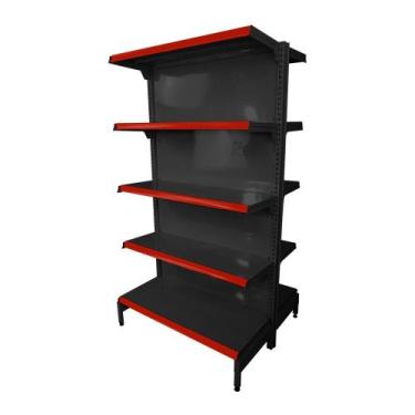 Imagem de Gôndola Prateleira Preta 5 Níveis 40x30 New Plus 1,70 Central Inicial 