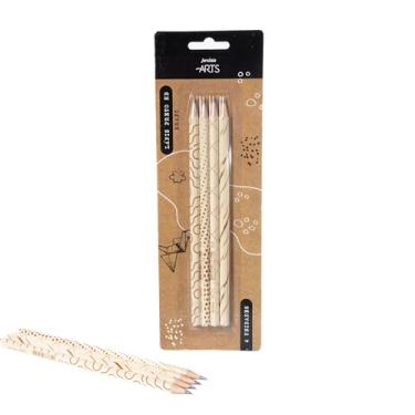 Imagem de Lápis Preto HB Nº2 Resina Kraft - Blister com 4 unidades - Jandaia Arts