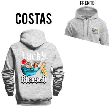 Imagem de Moletom Algodão Canguru Com Bolso e Capuz Aconchegante Lucky Blessed -