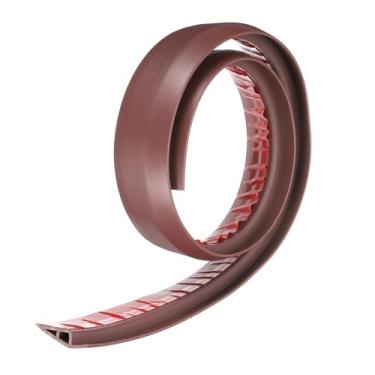 Imagem de HARFINGTON Faixa de transição de piso 5 cm 1 m autoadesiva PVC tapete para azulejo acabamento de borda de transição tira de cobertura para pisos irregulares altura 10 mm, cor café