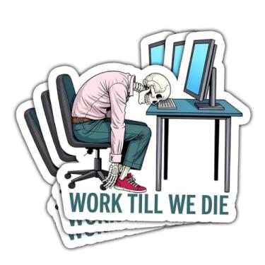 Imagem de 3 pçs Work Till We Die Sticker, But Did You Die Sticker, Work Stickers, Blue Collar Stickers Hard Hat - Adesivos de vinil engraçados para garrafas de água, laptop, telefone, carro, janela, capacete,