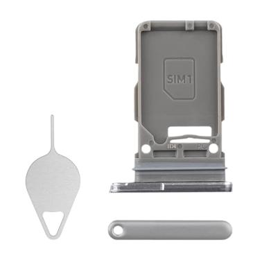 Imagem de BESJMYT Substituição para bandeja de cartão SIM Samsung Galaxy S21 Plus 5G (versão SIM único) Phantom Silver Card Slot Suporte adaptador com ejetor de agulha para S21+ Plus 5G SM-G996U SM-G996U1
