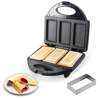 Imagem de Máquina Elétrica Antiaderente para Fazer Tortas e Lanches, 110V 750W, FineMade, Preto