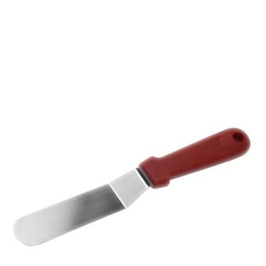 Imagem de Mimo Style Espátula Curva de Confeitar, Ideal Para Uniformizar Recheios e Alisar Coberturas, Suporta Altas e Baixas Temperaturas, Material de Aço Inox Com Cabo em Polipropileno na Cor Vermelho